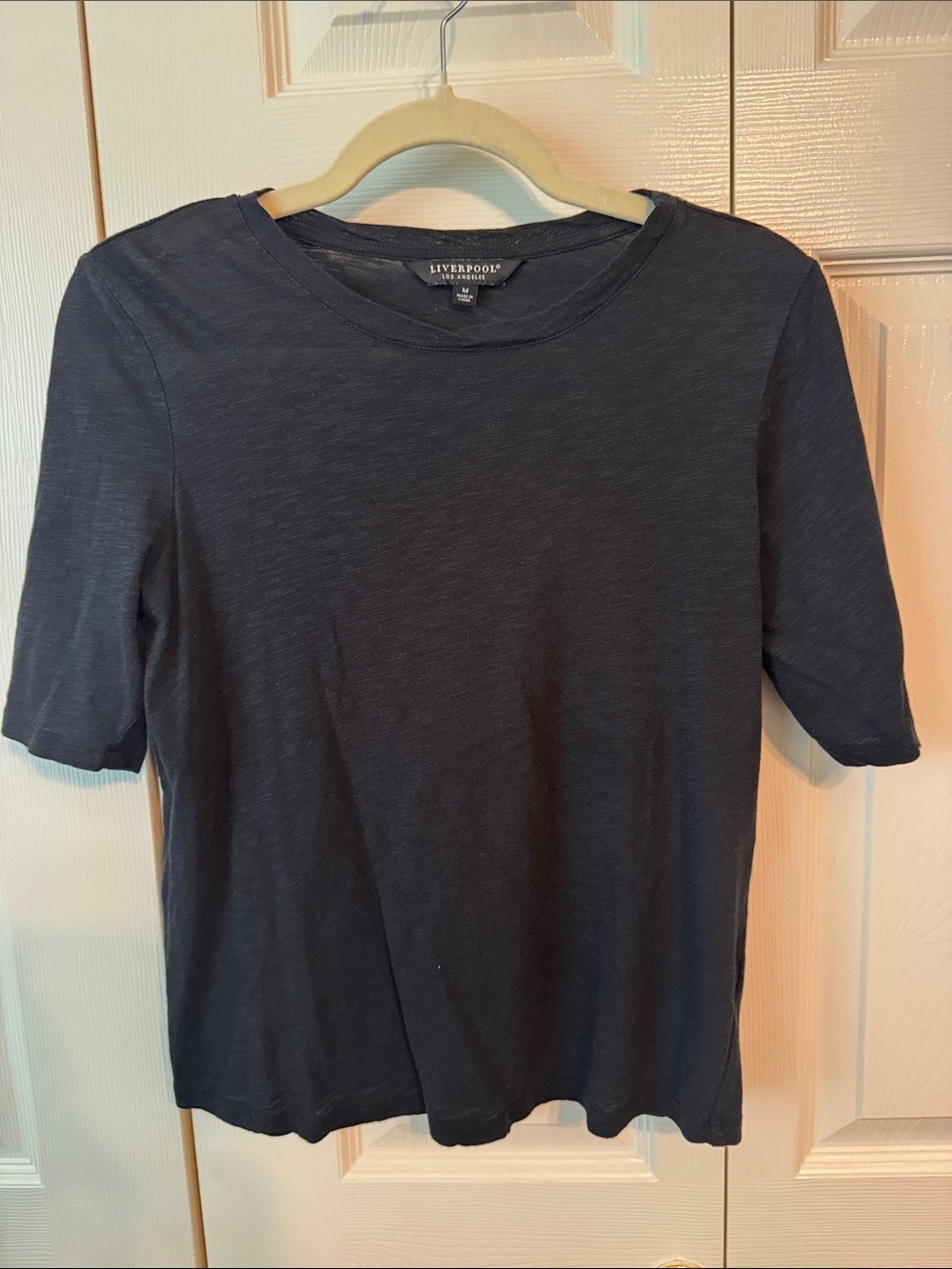 Liverpool Women's Short Sleeve Crewneck Tee in Charcoal Gray